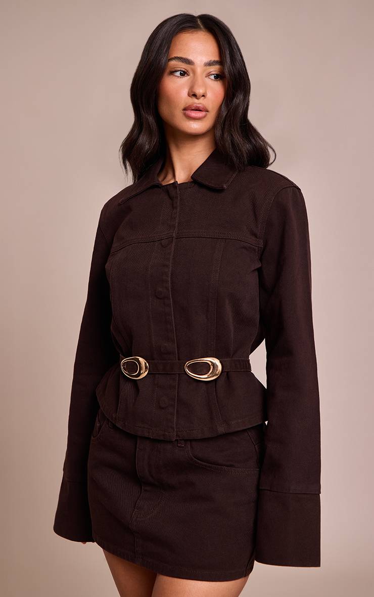 Dark Chocolate Jupe Mini En Denim Petite