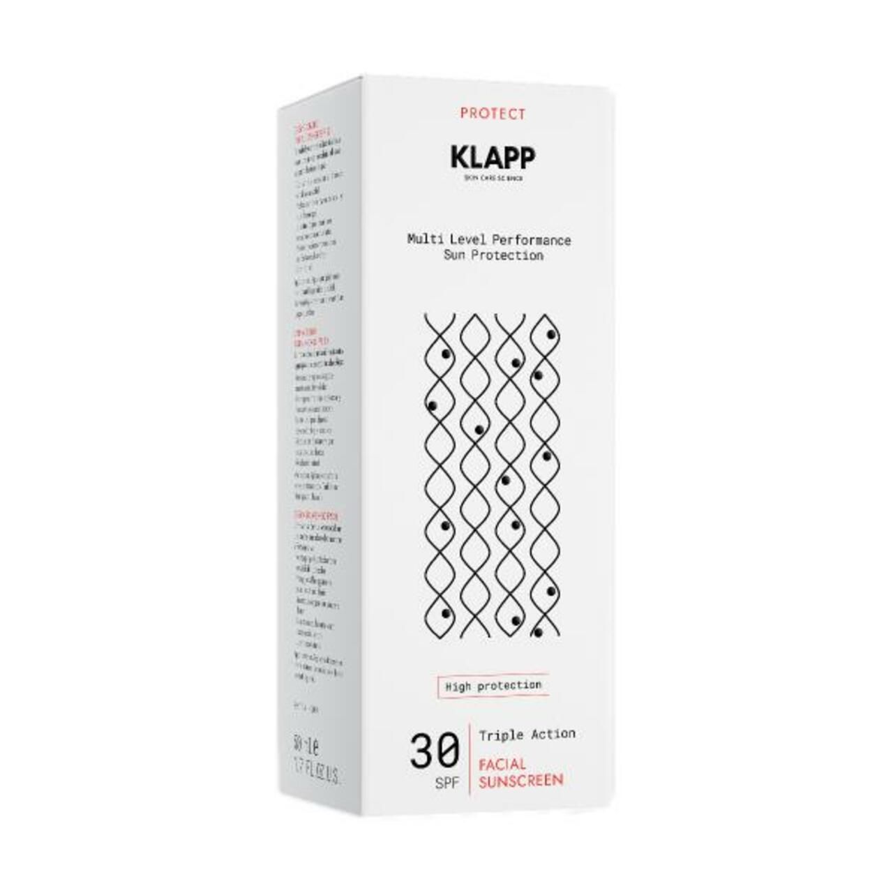 Klapp, Multi Level Performance Sun Protection Triple Action Facial Sunscreen 30 SPF