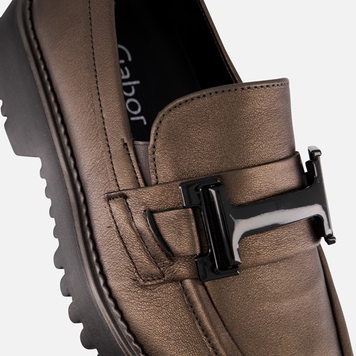 Gabor Loafers brons Leer