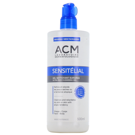 Gel nettoyant surgras Sensitélial ACM