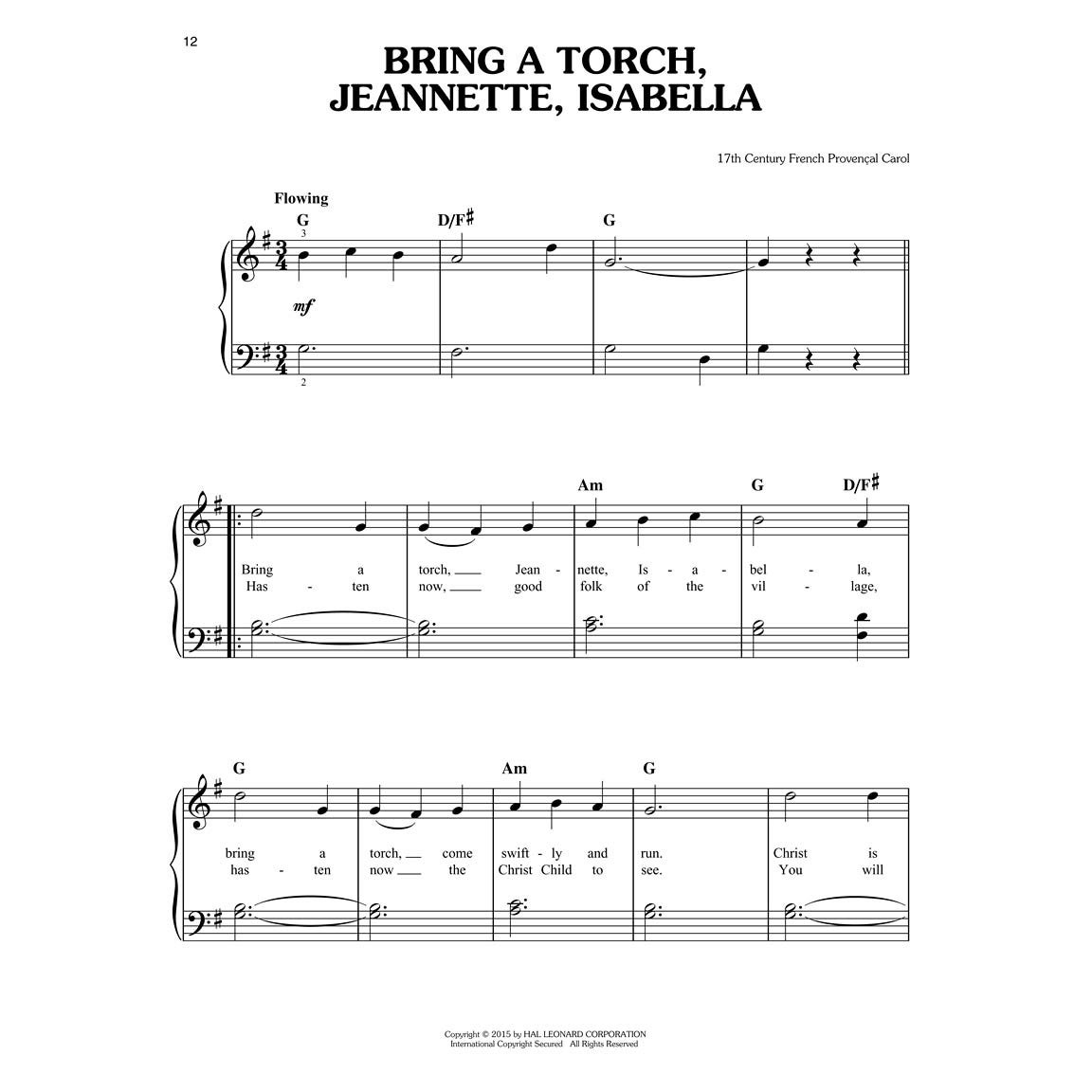 Hal Leonard First 50 Christmas Carols You Should Play on Piano songboek voor piano