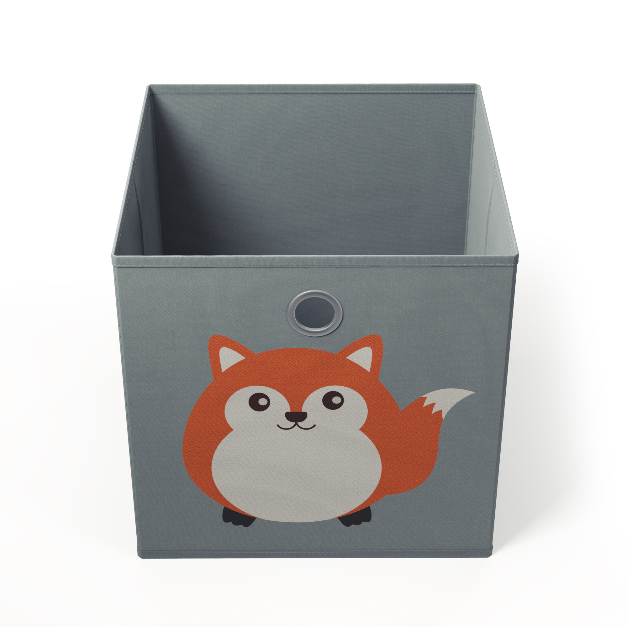 Aufbewahrungsbox Fuchs 33 x 33 cm 2er Set grau