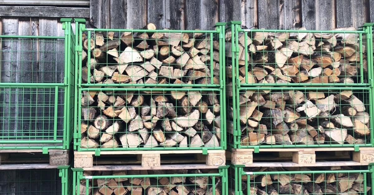 Gitteraufsatzrahmen 1200x800x1000 mm grün lackiert für Euro-Paletten – klappbare Gitterbox 1000 mm Nutzhöhe – Stapelbar für Industrie, Garten & Brennholz – 800 kg Nutzlast