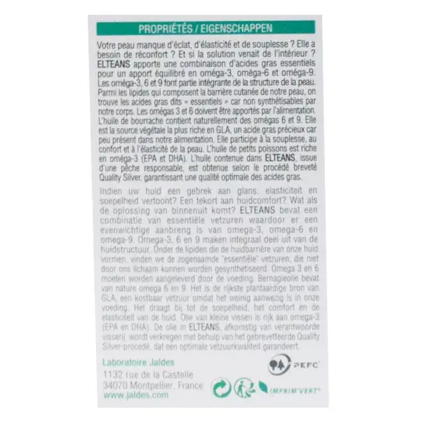 Jaldes Elteans Nutrição para a Pele 60 cápsulas