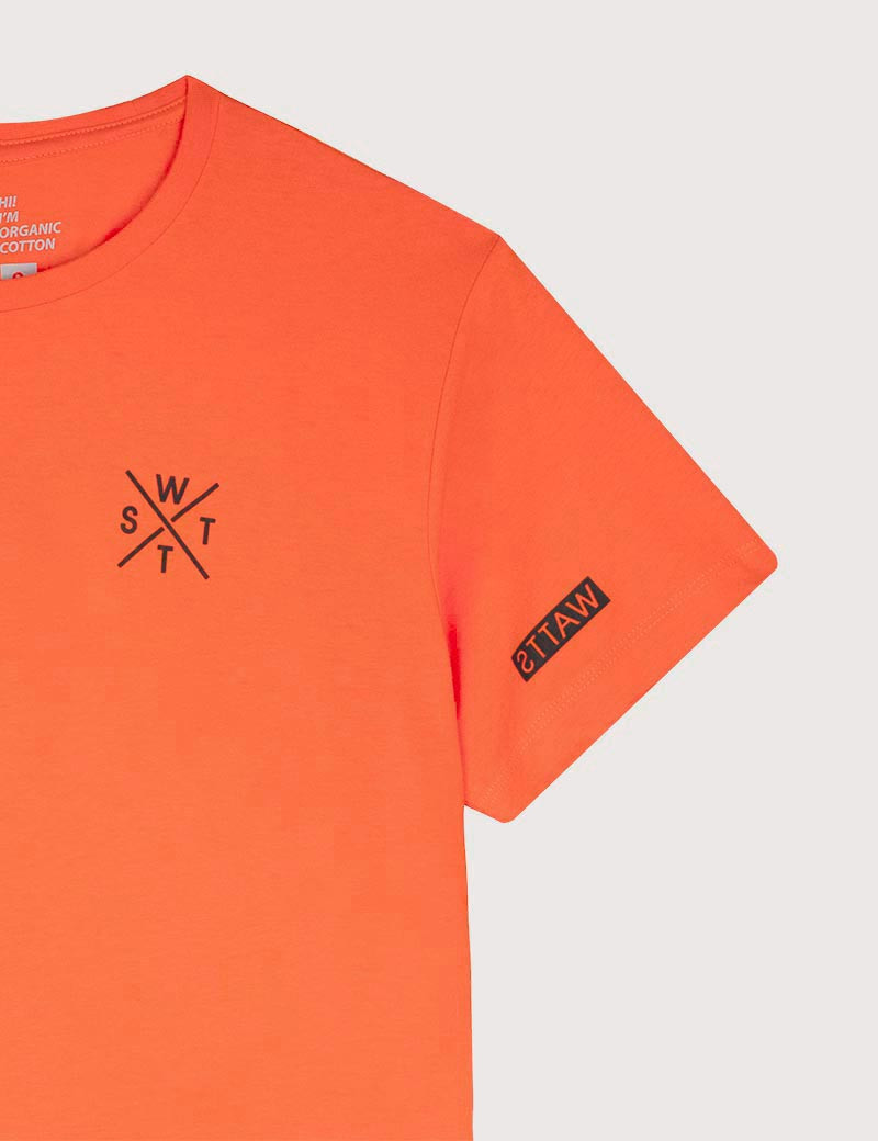 WATTS T-SHIRT MANCHES COURTES LOGO CŒUR FLUO ORANGE