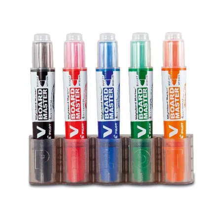 Pilot Marker V BOARD MASTER 5er Set Penholder magnetisch und Tafelwischer