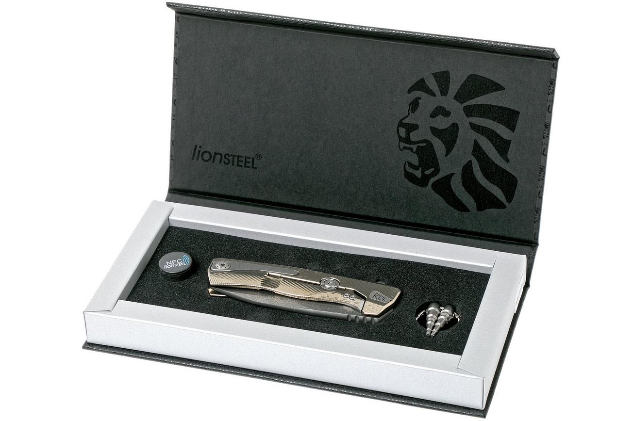 LionSteel ROK Damascus Gold Titanium ROK DD GL zakmes