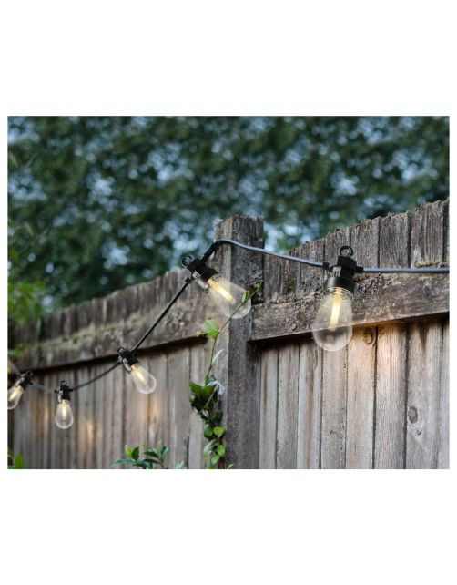 Lumineo Led Partylight Steady - Tuinverlichting - 9.5 m Zwart Warm Wit 20 Led