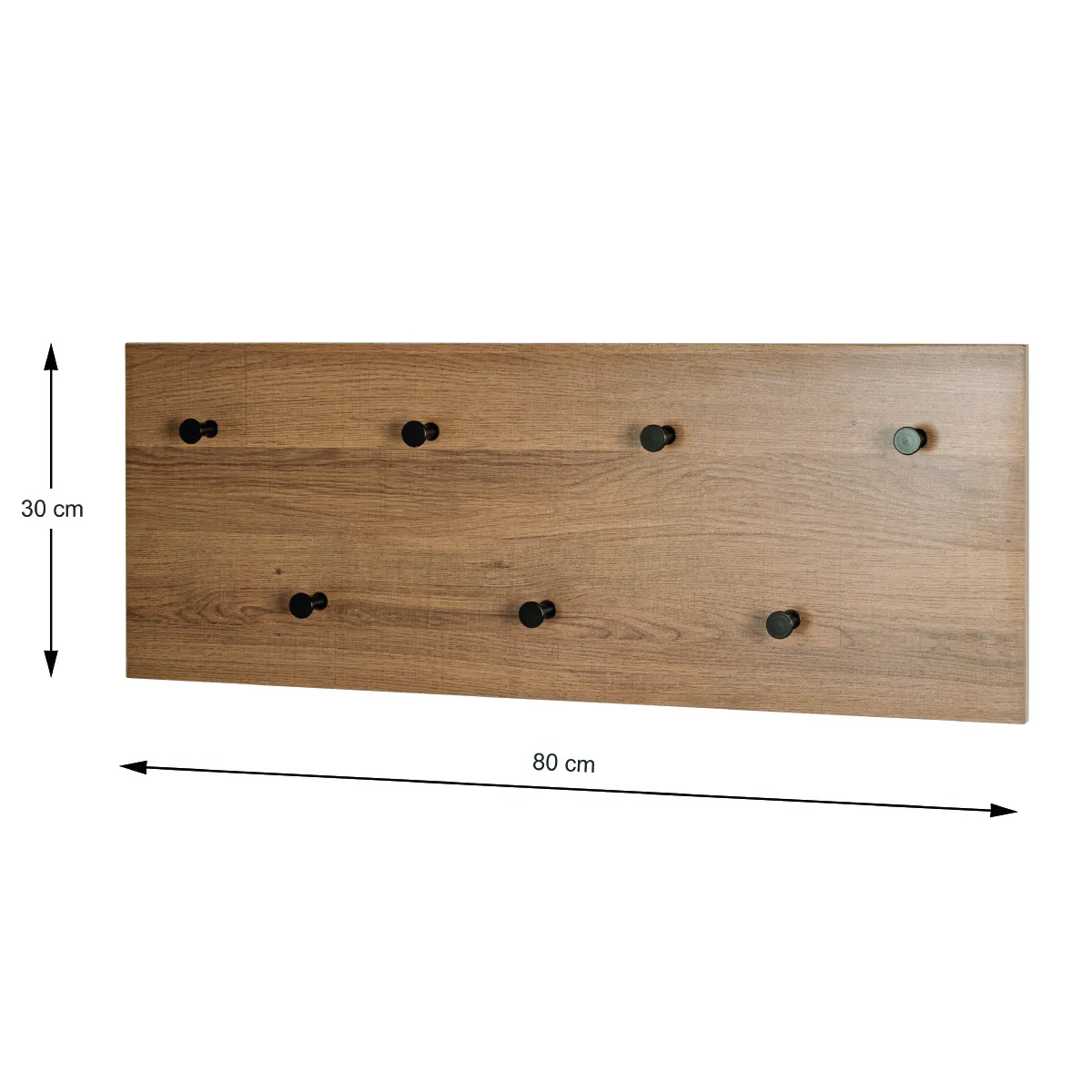 Pegane Garderobe murale - Chêne et métal noir