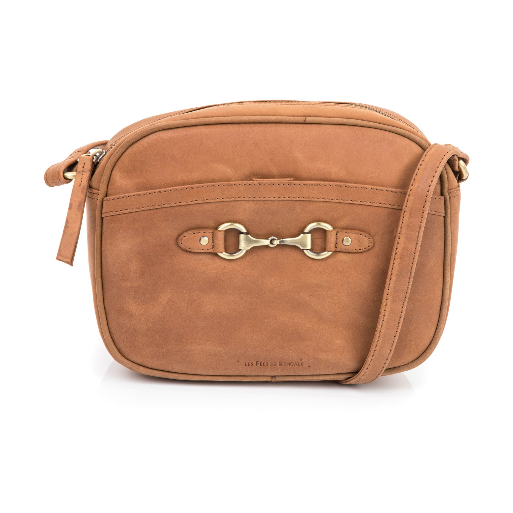 Sac bandoulière en cuir cognac