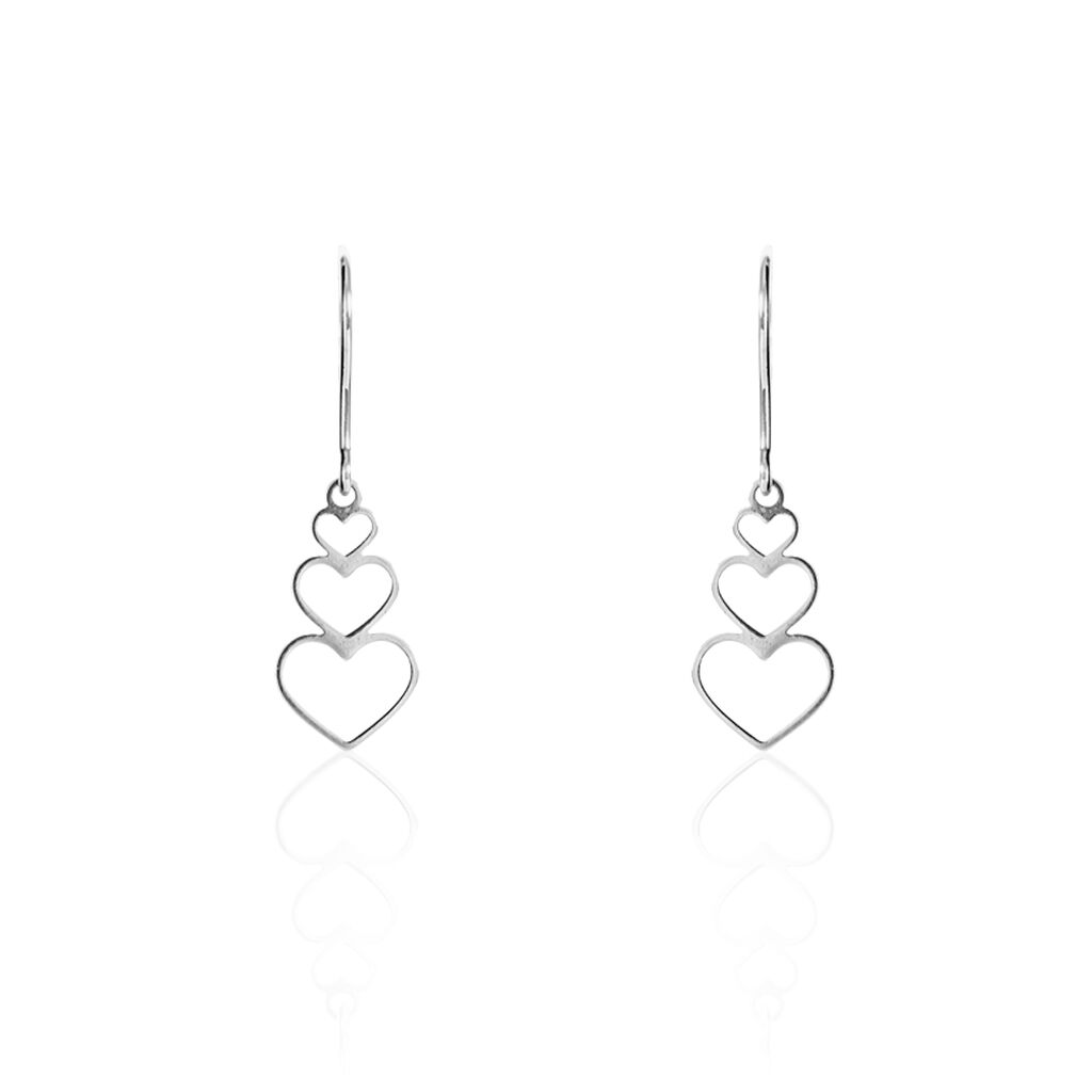 Boucles D'oreilles Pendantes Love Love Argent Blanc