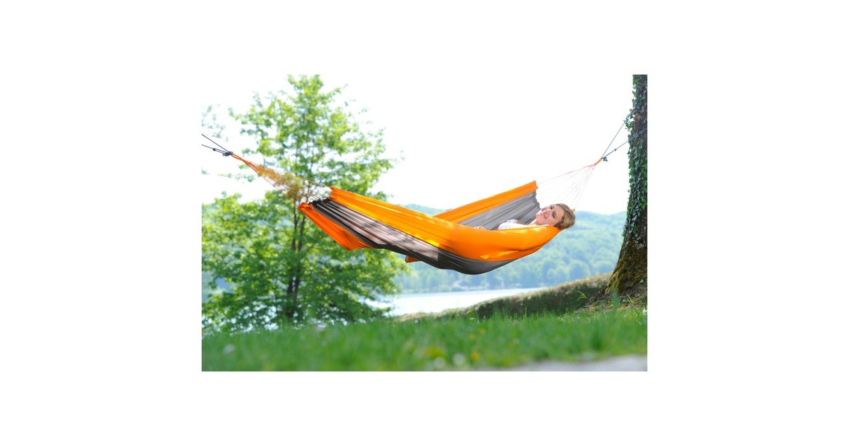 AmazonasSilk Traveller Techno hangmat  (Oranje/grijs)
