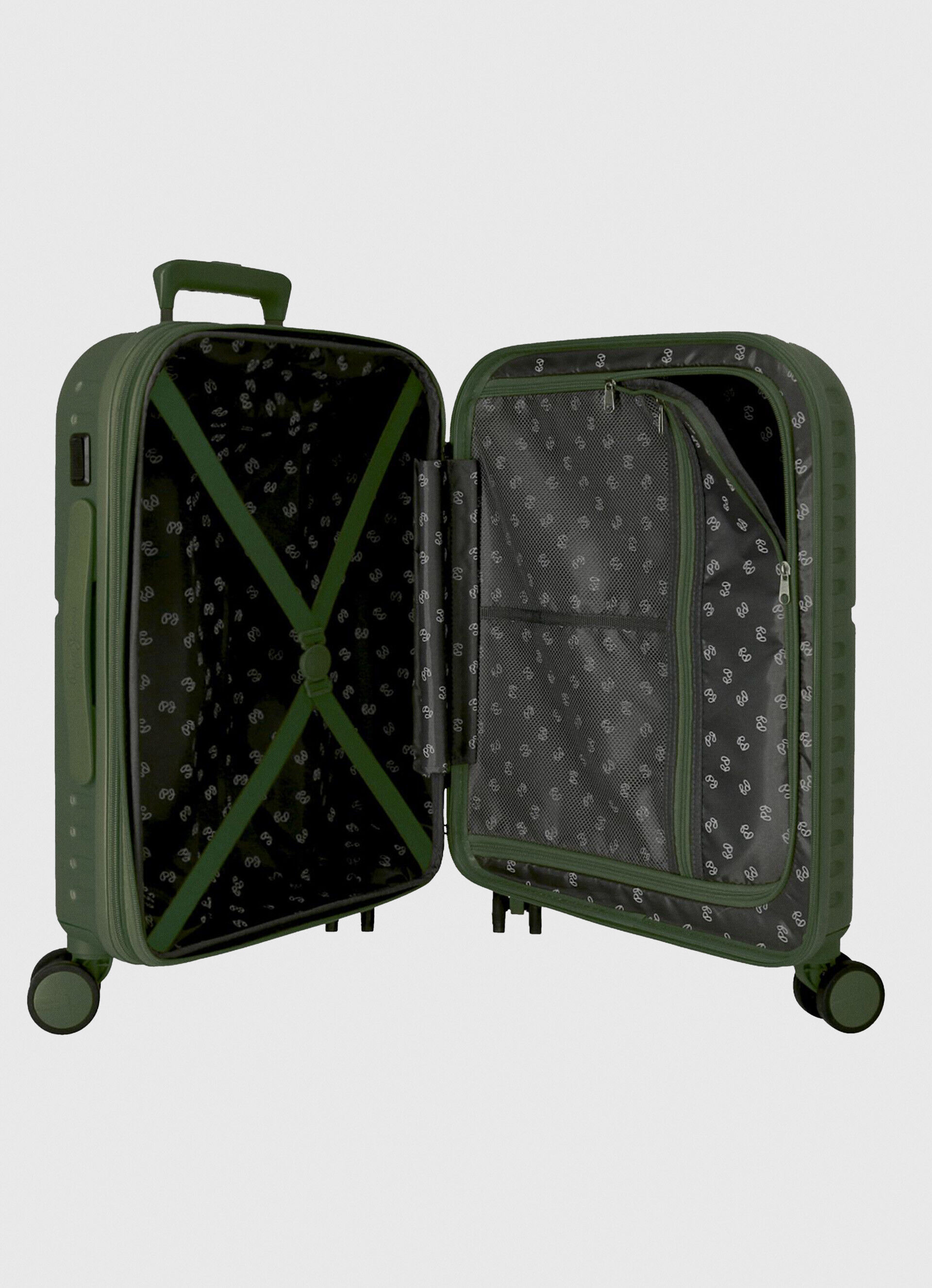 Mala de viagem com rodinhas em ABS, 55 cm - verde-oliva, tamanho único
