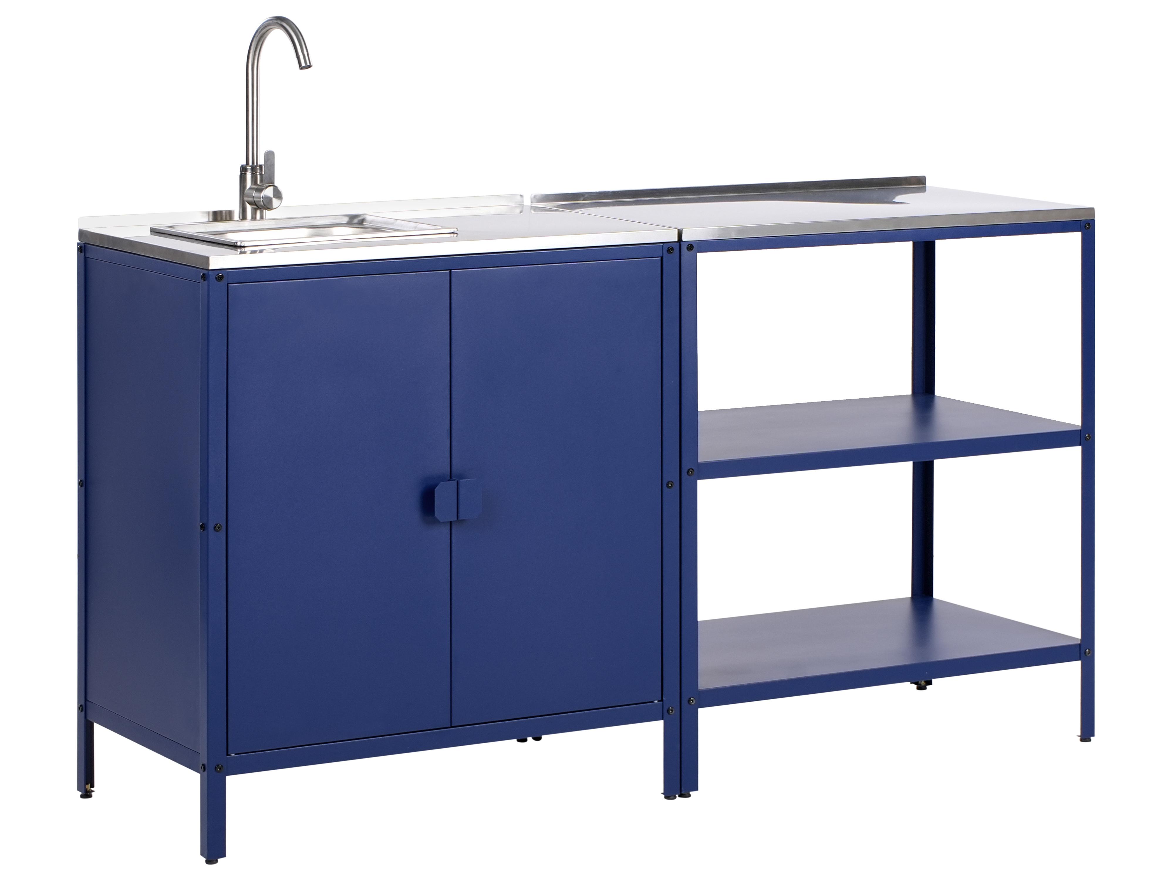 Tuin keukenset 2-delig met spoelbak VILAMA Metaal Blauw