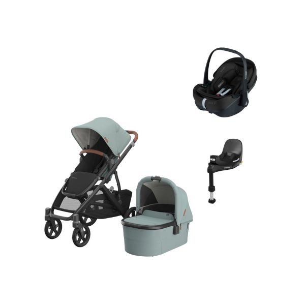 UPPAbaby VISTA V3 Kinderwagen 4-in-1 - Dillan | Joolz X Maxi-Cosi Pebble 360 Pro 2 Autostoeltje | Maxi-Cosi FamilyFix 360 Pro