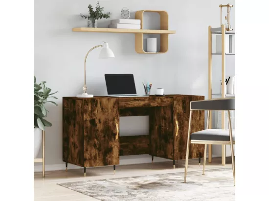 Bureau chêne fumé 140x50x75 cm bois d'ingénierie