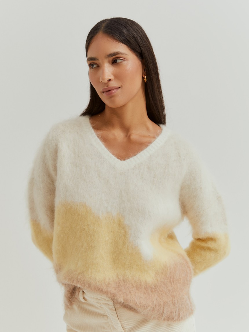 Camisola tie dye com lã mohair