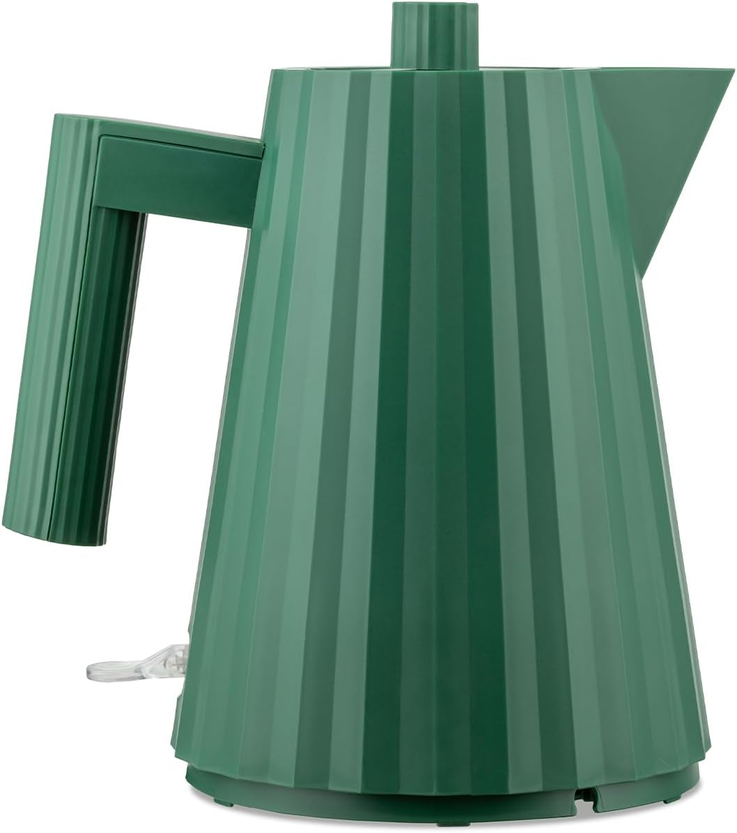 Alessi Plissé MDL06/1 GR - Design Elektrischer Wasserkocher, aus Thermoplastischem Harz, Europäischer Stecker 2400 W, 100 cl, Grün