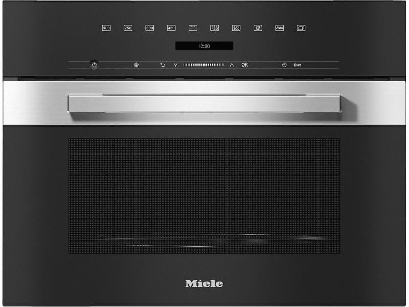 Miele Einbaumikrowelle M 7244 TC, Edelstahl/Schwarz Einbau-Mikrowellengerät mit obenliegender Bedienung