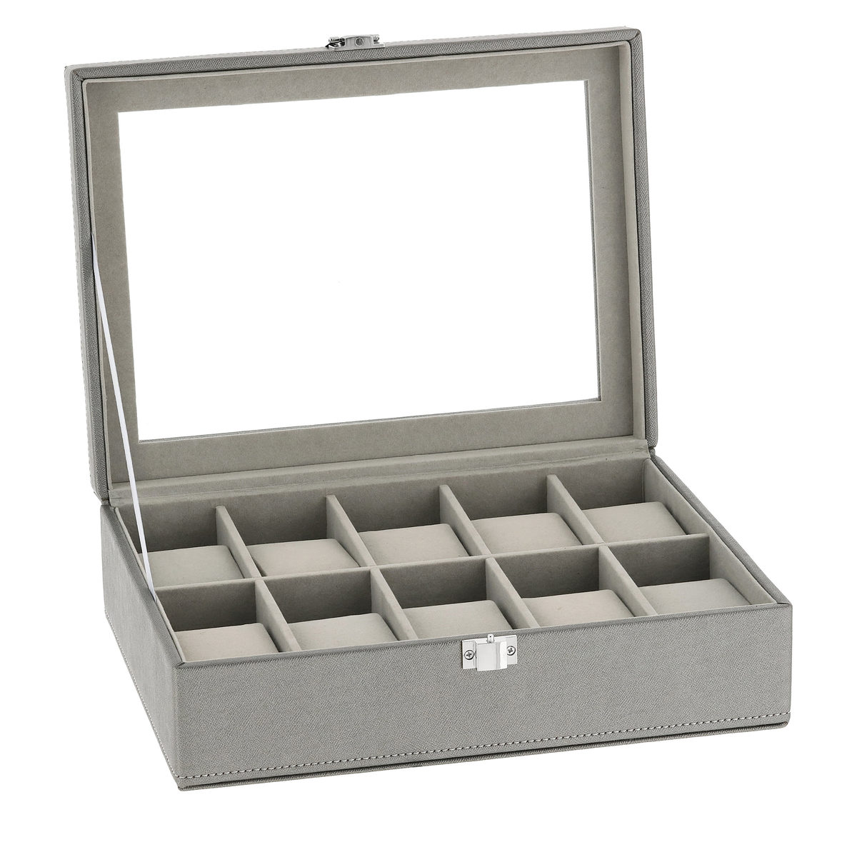 Boîte de rangement montres grise