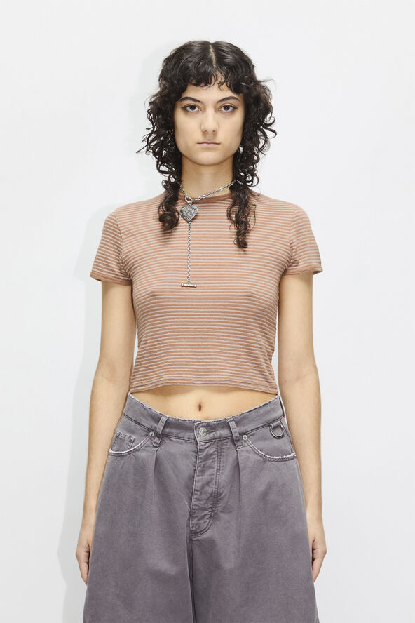 Hope VILE TEE Brown mauve stripe