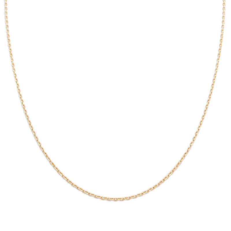 Chaine Mixte - Plaqué Or - Chaîne forçat diamantée - Largeur : 1,3 mm - Longueur : 60 cm