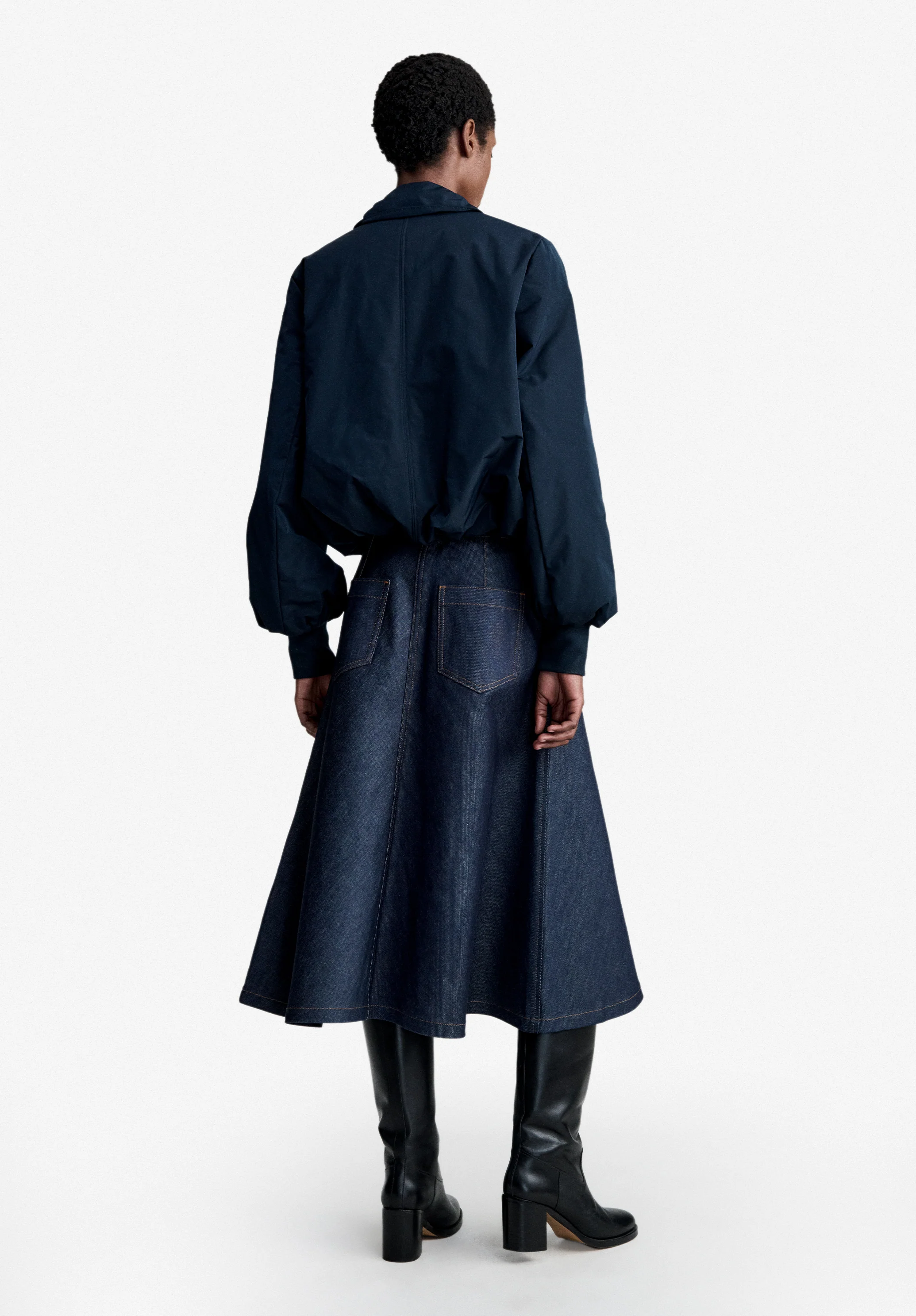 Bombers en taffetas bleu marine - Dark navy