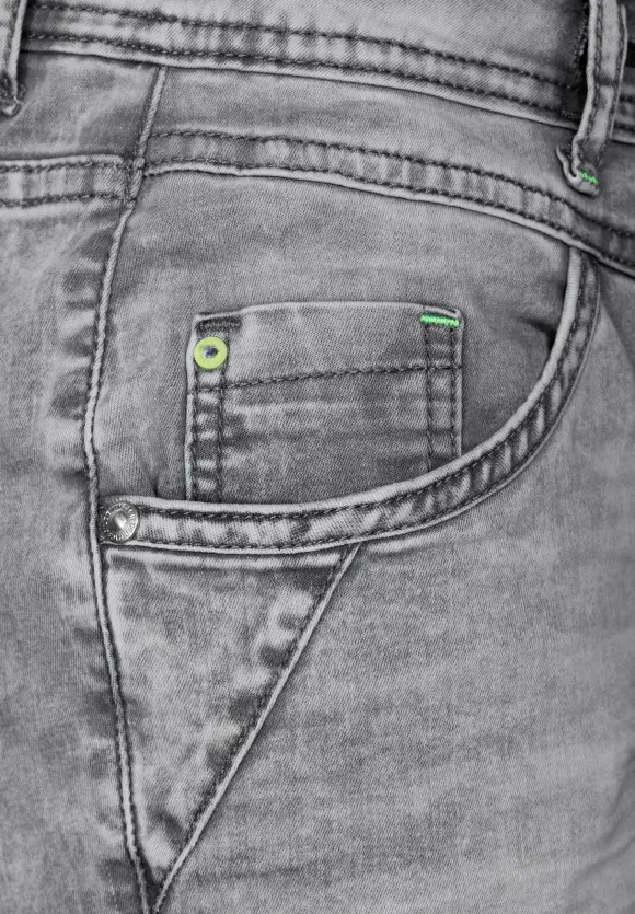 Graue Casual Fit Jeans - light grey stone wash
