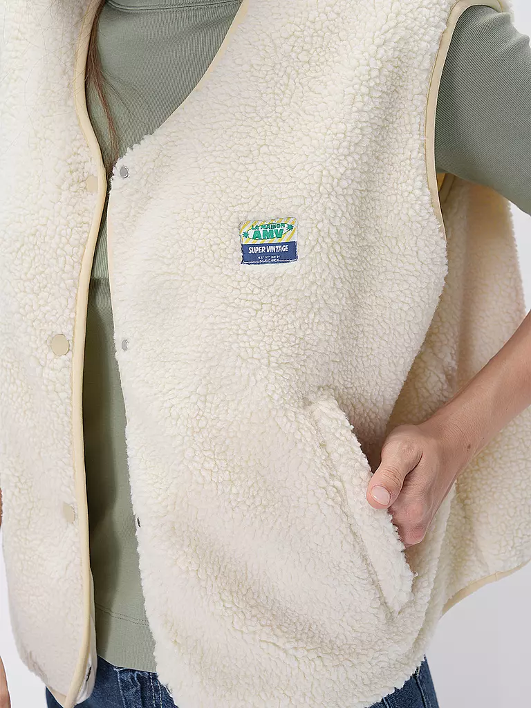 AMERICAN VINTAGE Gilet in Felloptik HOKTOWN creme