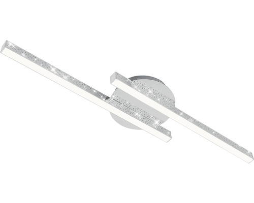 LED plafondlamp 2x6W 2x600 lm 3000K 14x60 cm Rey chroom + glitter effect