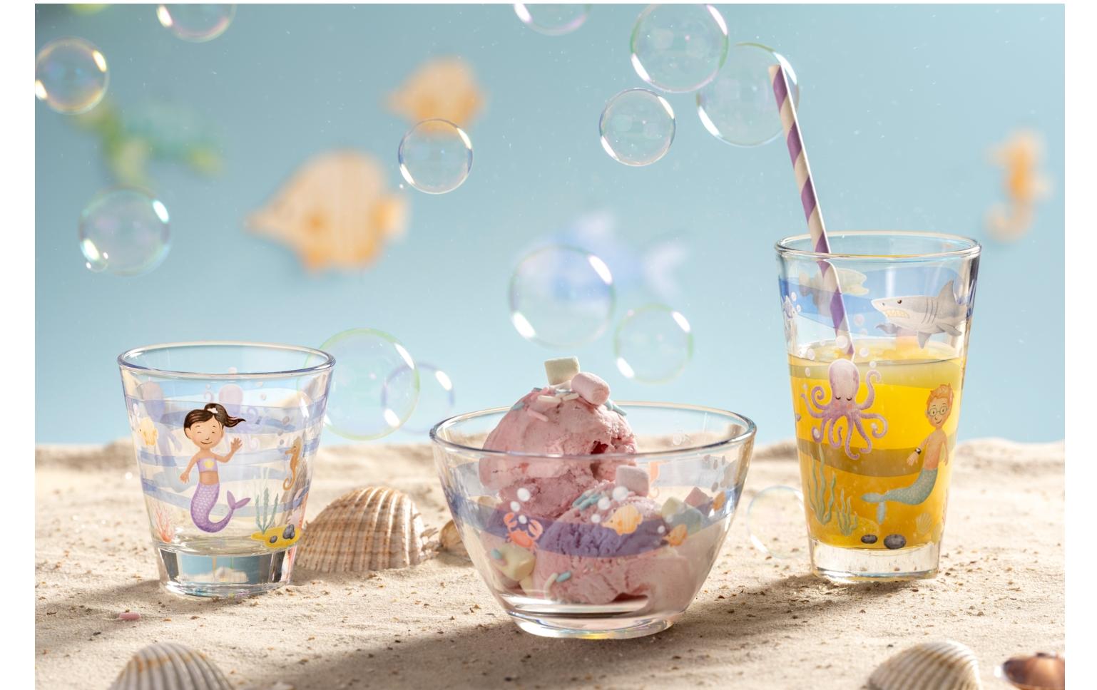 Kindertrinkglas Avventura 300 ml, 6 Stück, MeerTrinkglas für Kinder