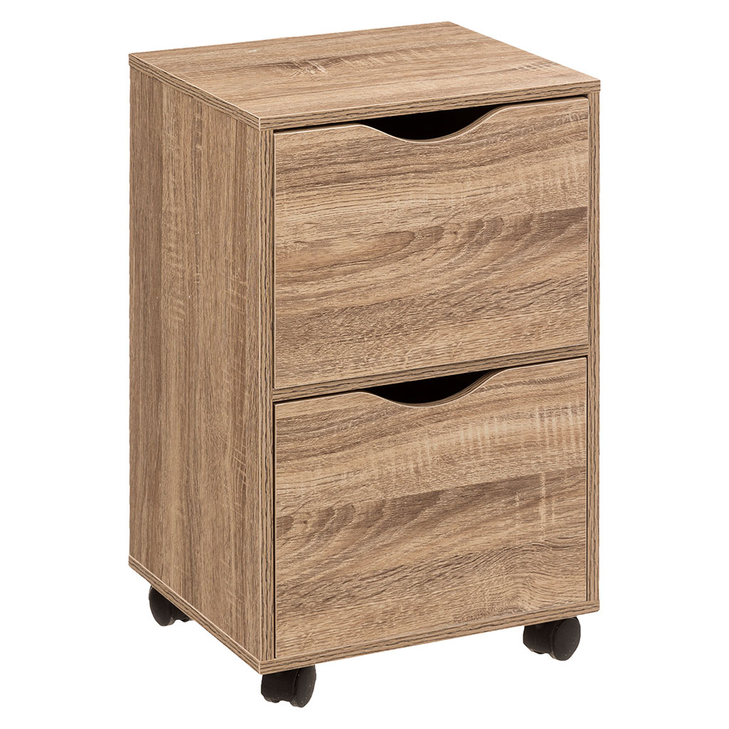 Chevet 2 tiroirs bois 33x56x29cm