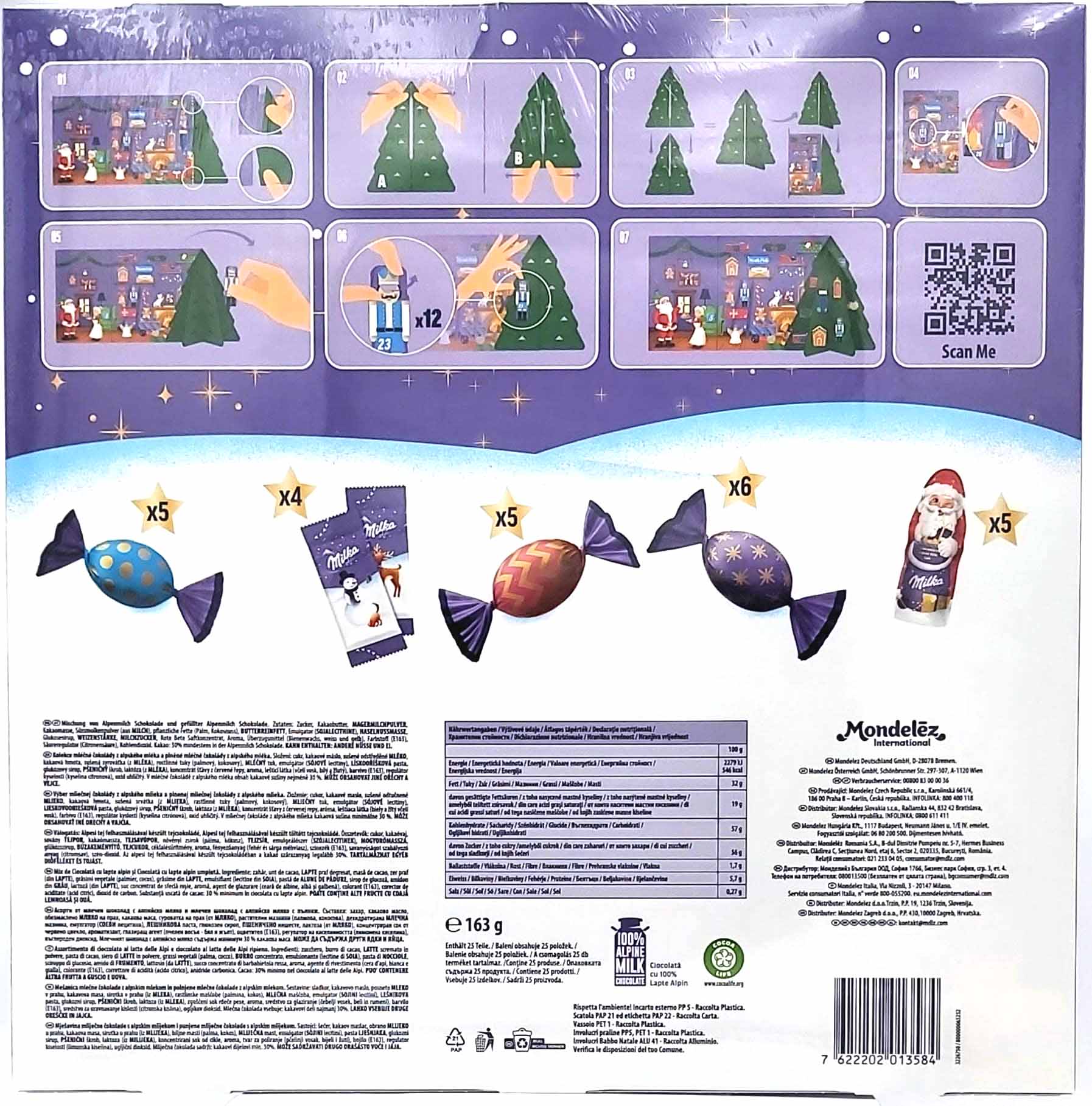 Milka 3D Bastel Adventskalender 163g MHD:31.3.25