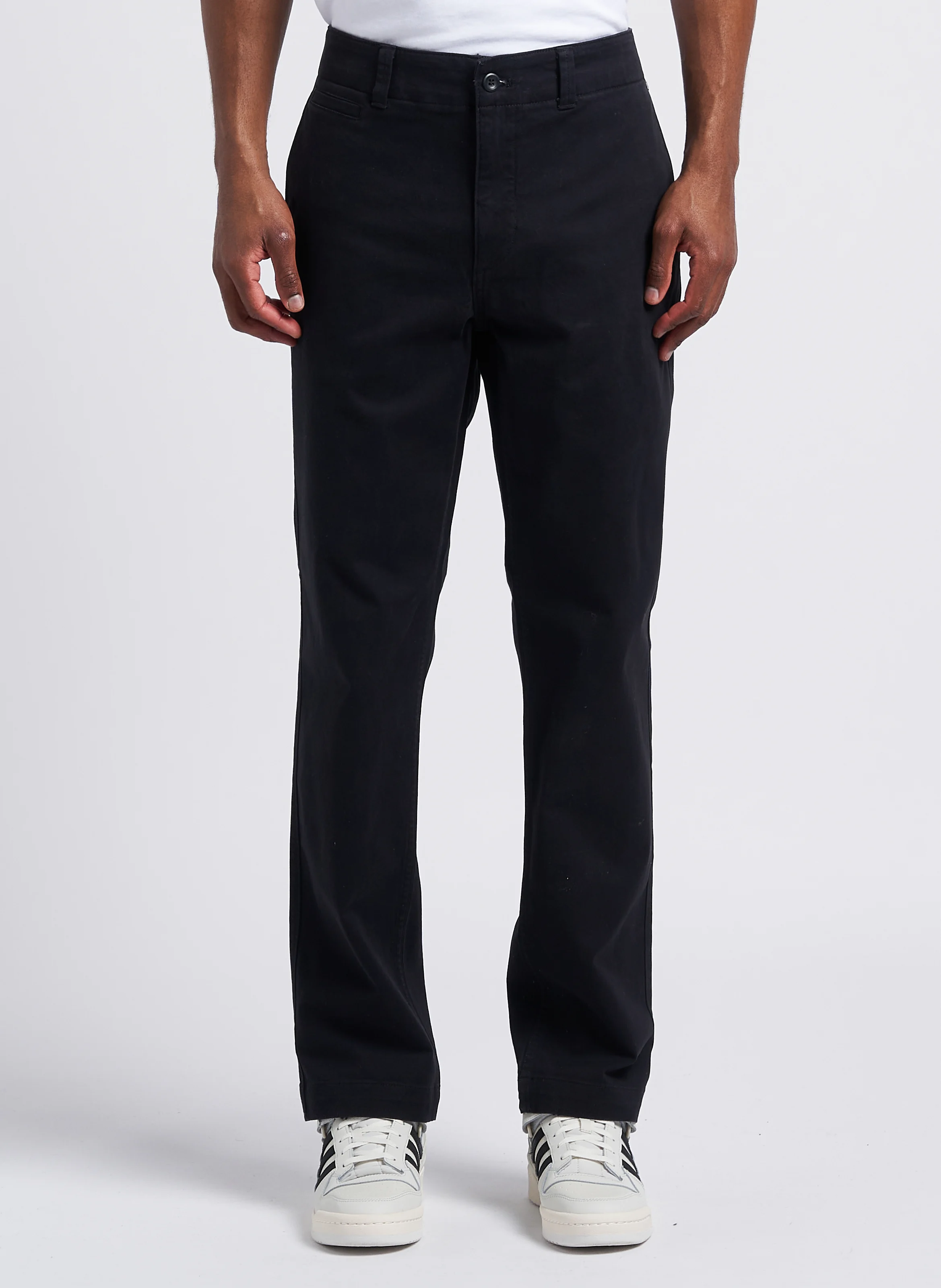 Pantalon slim en coton mélangé | Noir