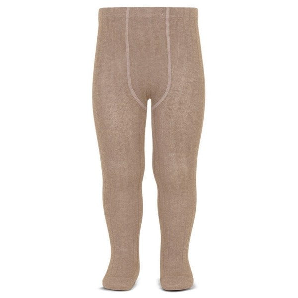 Strømpebukser Uld Rib Beige - Cóndor → Luksusbaby.dk