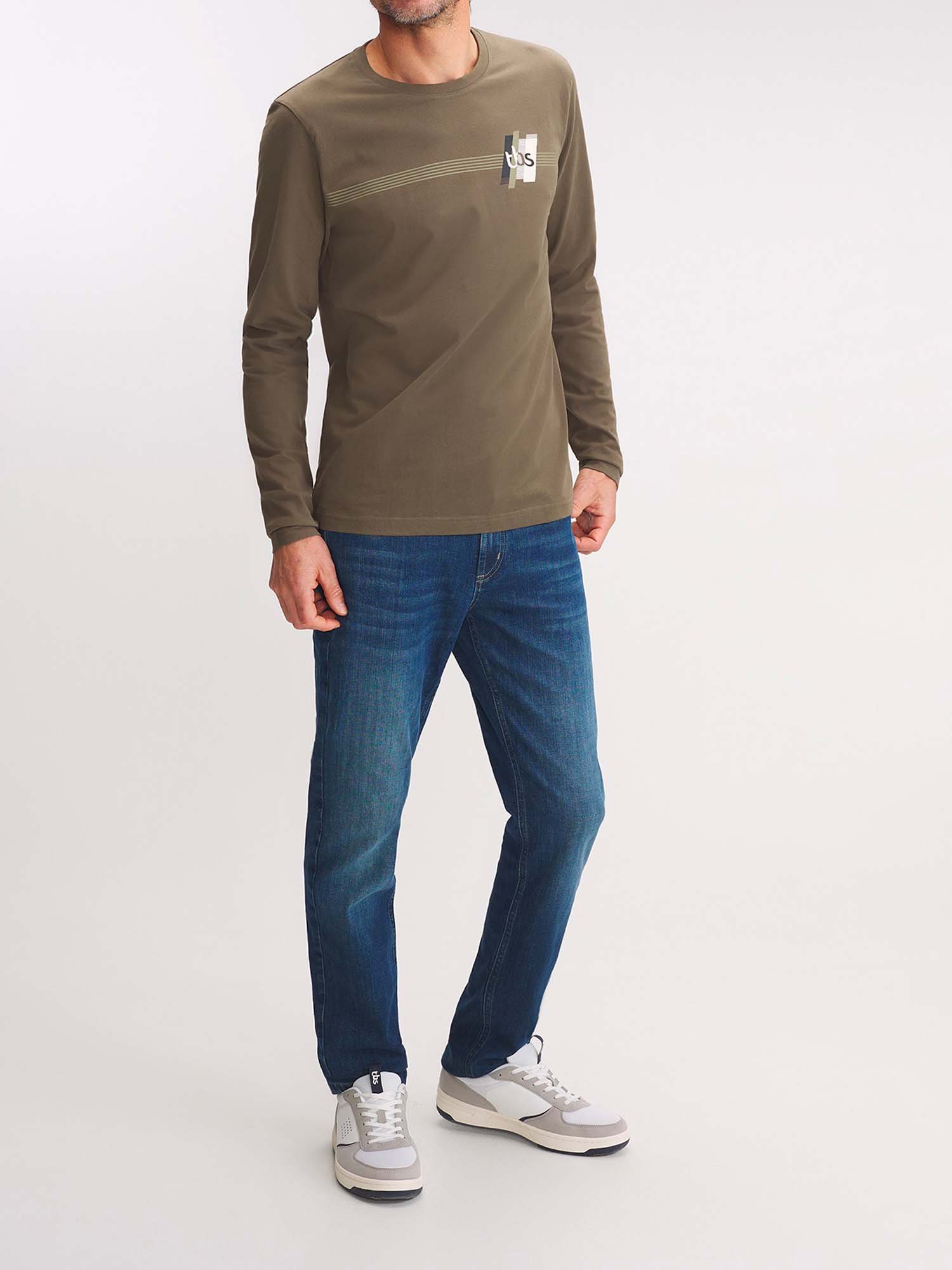 Tee Shirt Homme Manches Longues Kaki