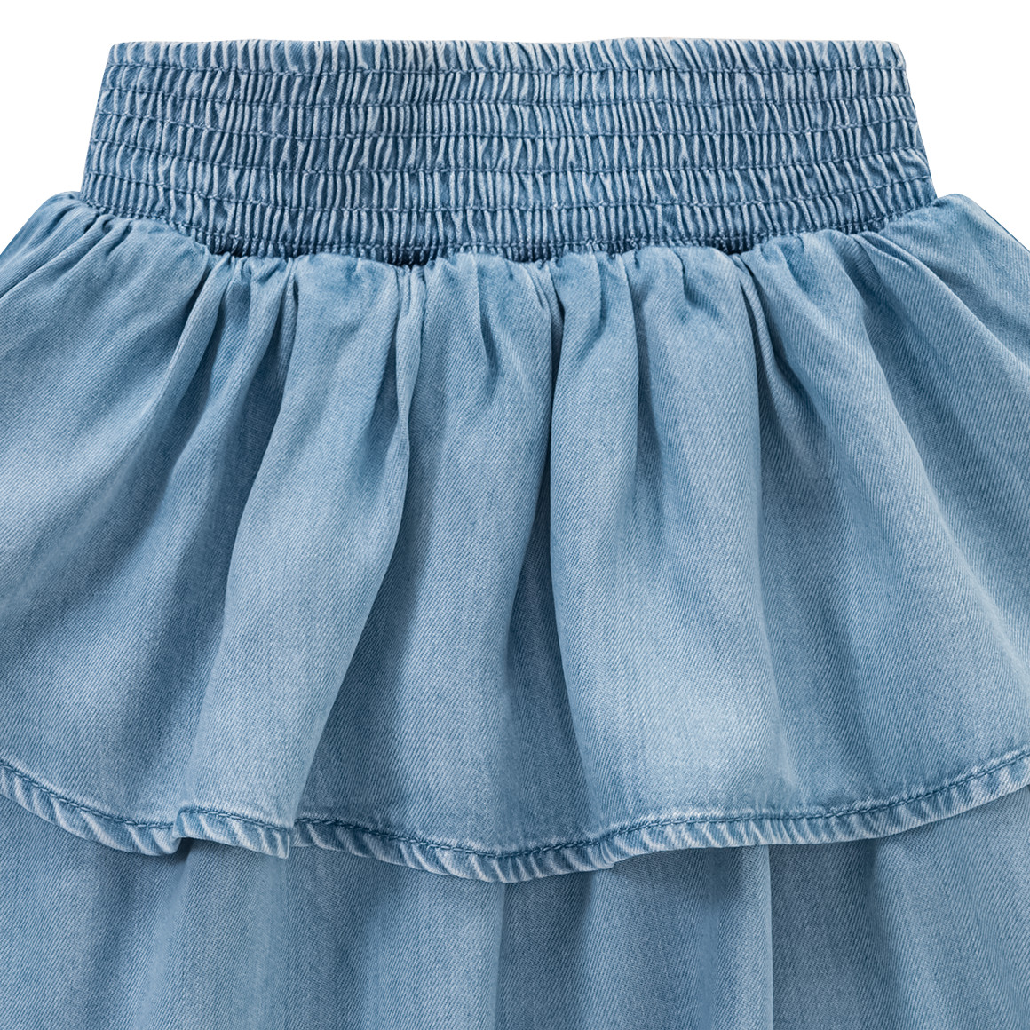 Beatwear Mädchen Rock in Denim-Optik hellblau