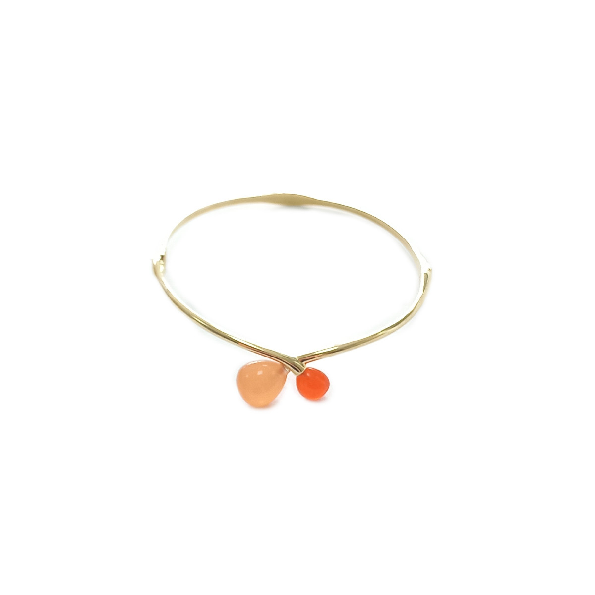 Bracelet d'occasion or 375 jaune rigide pierres fines 18.5 cm