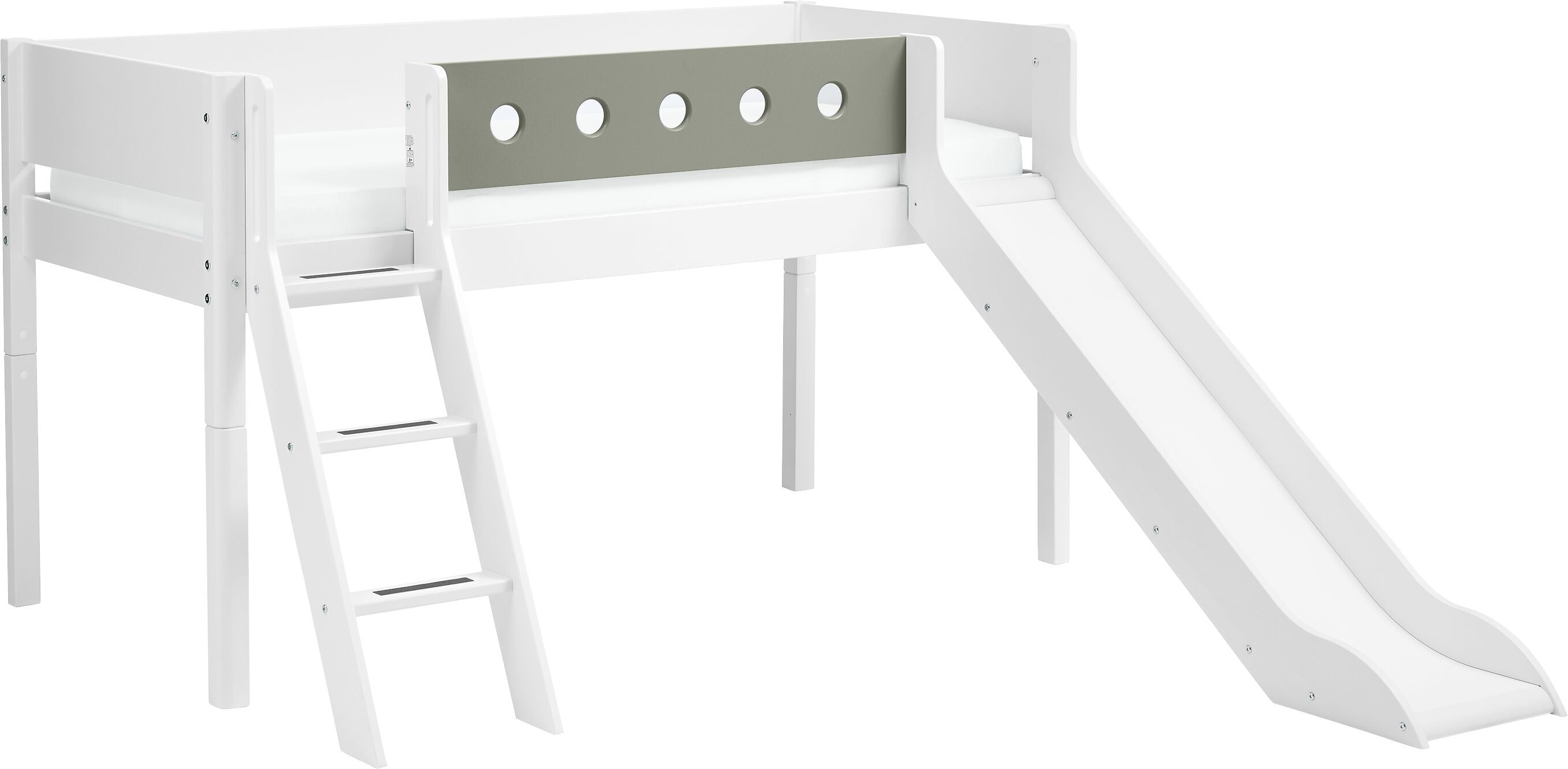 Flexa WHITE Halbhochbett - Grün / B: 109.0 cm x T: 210.0 cm x H: 120.0 cm