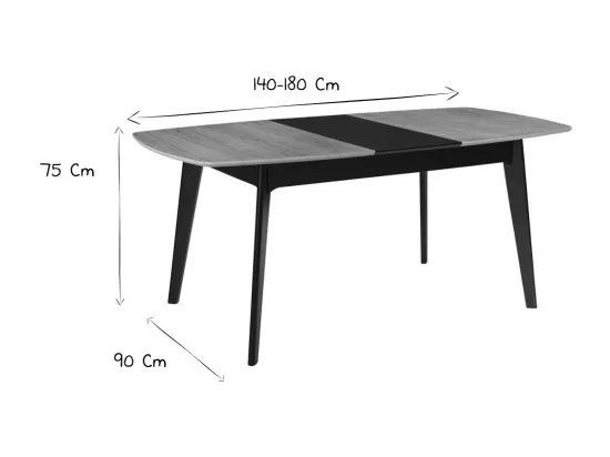 Table extensible rallonges intégrées rectangulaire blanc et bois L140-180 cm MEENA