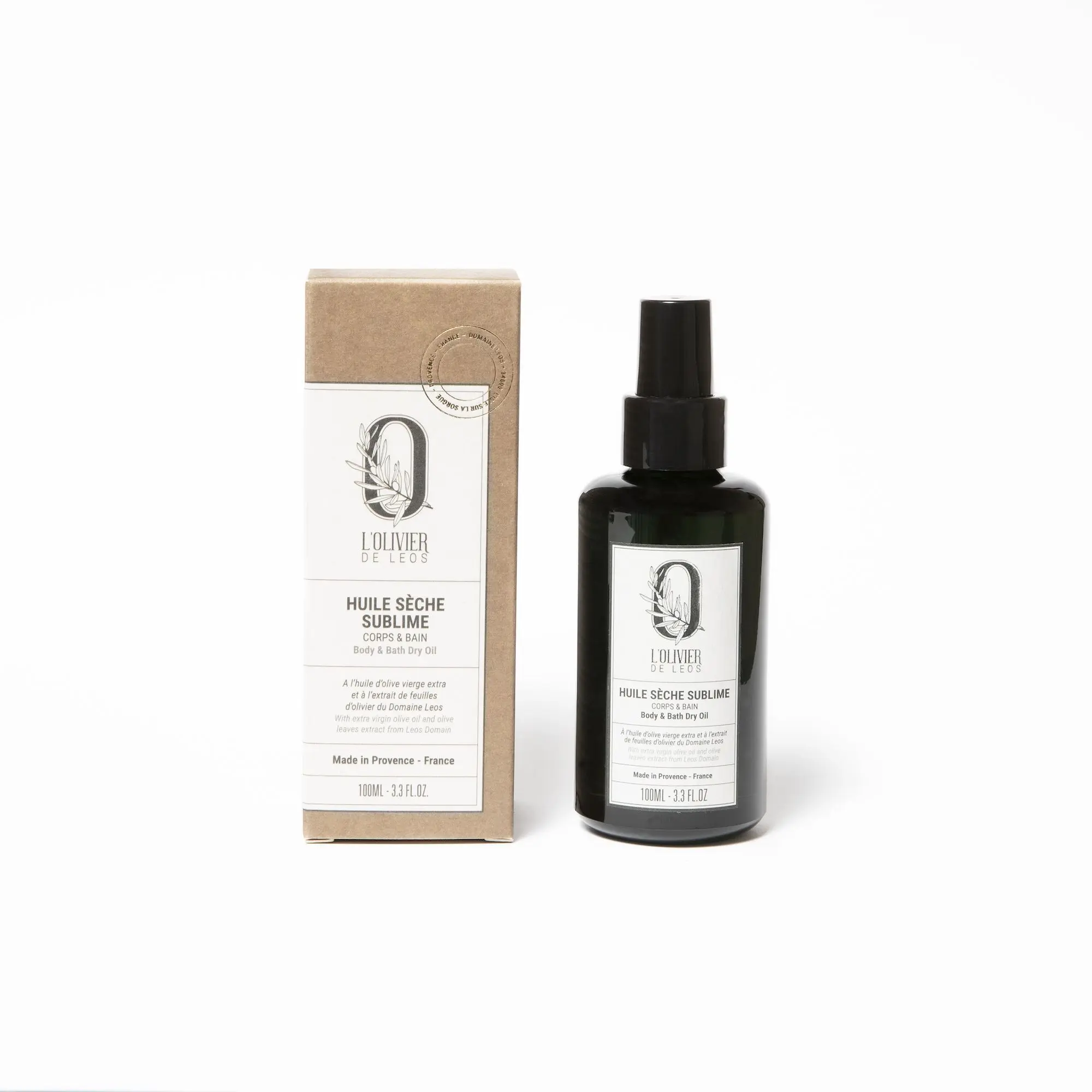 L'Olivier De Leos - Huile Sèche Sublime Corps & Bain Flacon-pompe 100ml - Huile