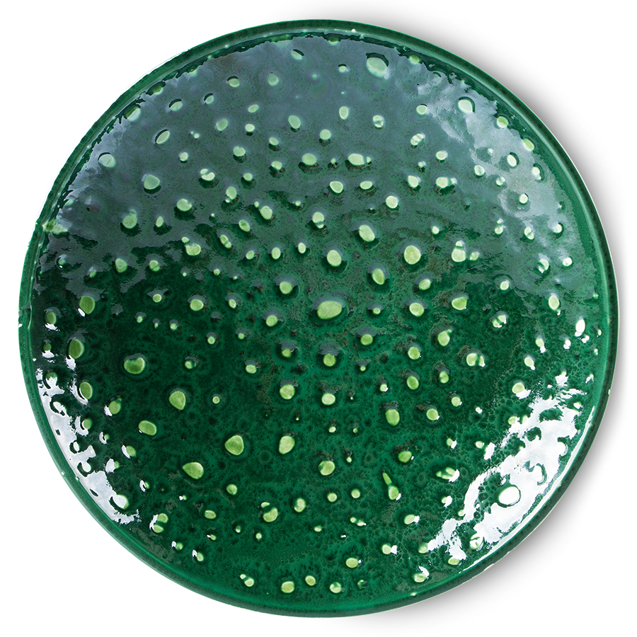 Servies Emeralds Bowl on Base L dripping groen