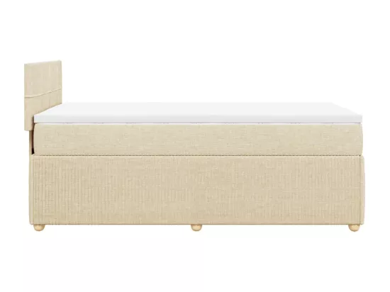 Sommier à lattes de lit et matelas Crème 90x190 cm Tissu