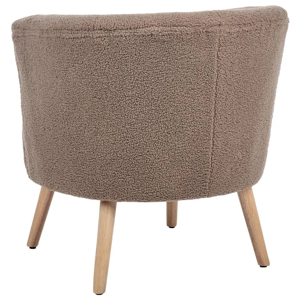 ODENZEN - Fauteuil - Bruin - Bouclé