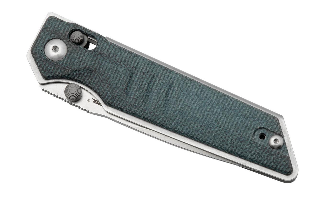 Real Steel Sacra, 7711D Denim Micarta, K110, zakmes