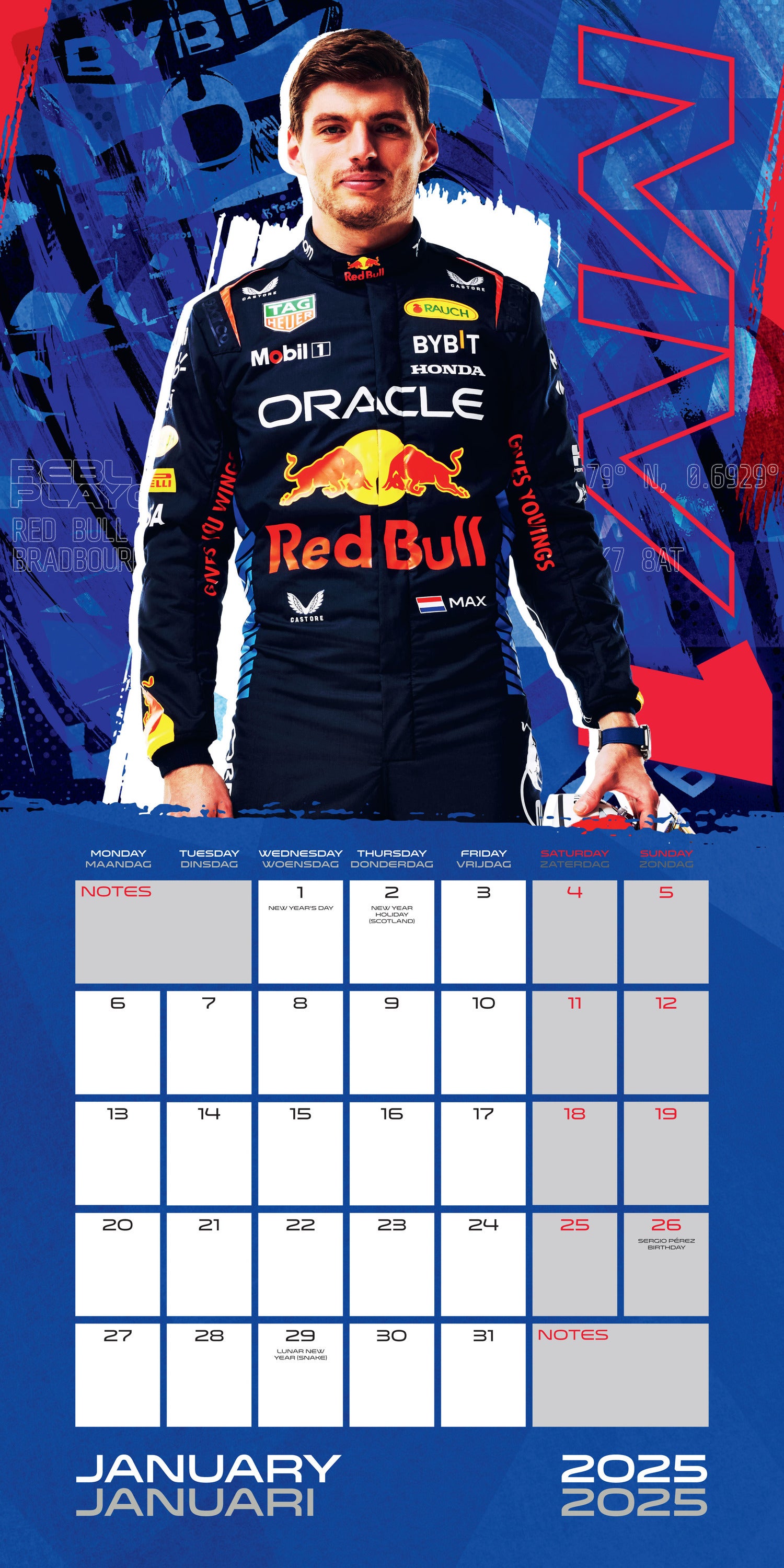 Plenty Gifts kalender redbull racing 30 x 30 x 0,5 cm