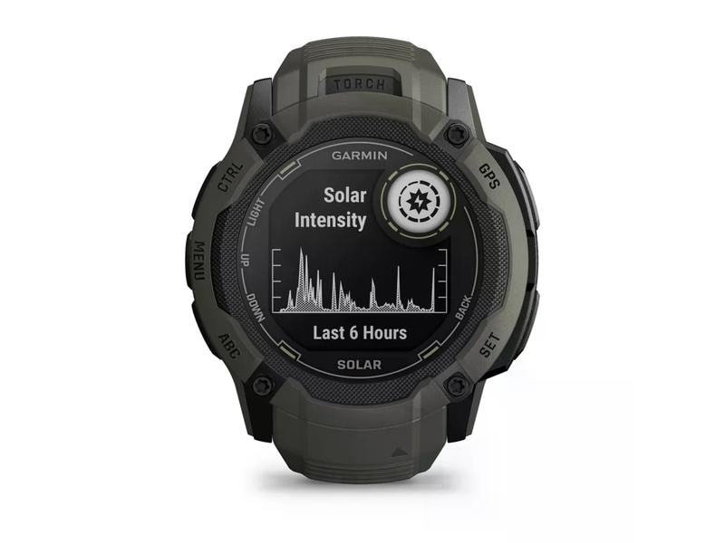 GARMIN Sportuhr Instinct 2X Solar Moosgrün Multisport-Smartwatch