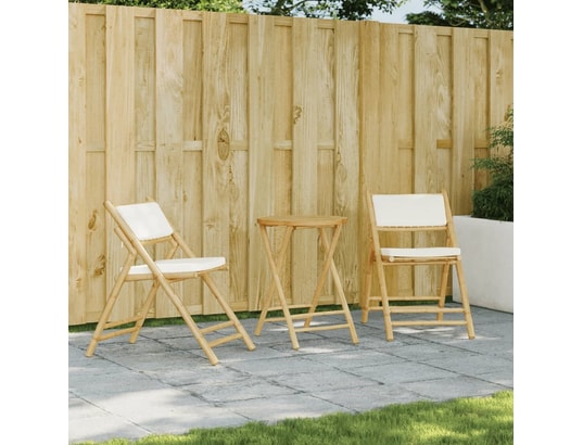 VIDAXL - Chaise pliante Chaises de bistro pliantes lot de 2 et coussins blanc crème