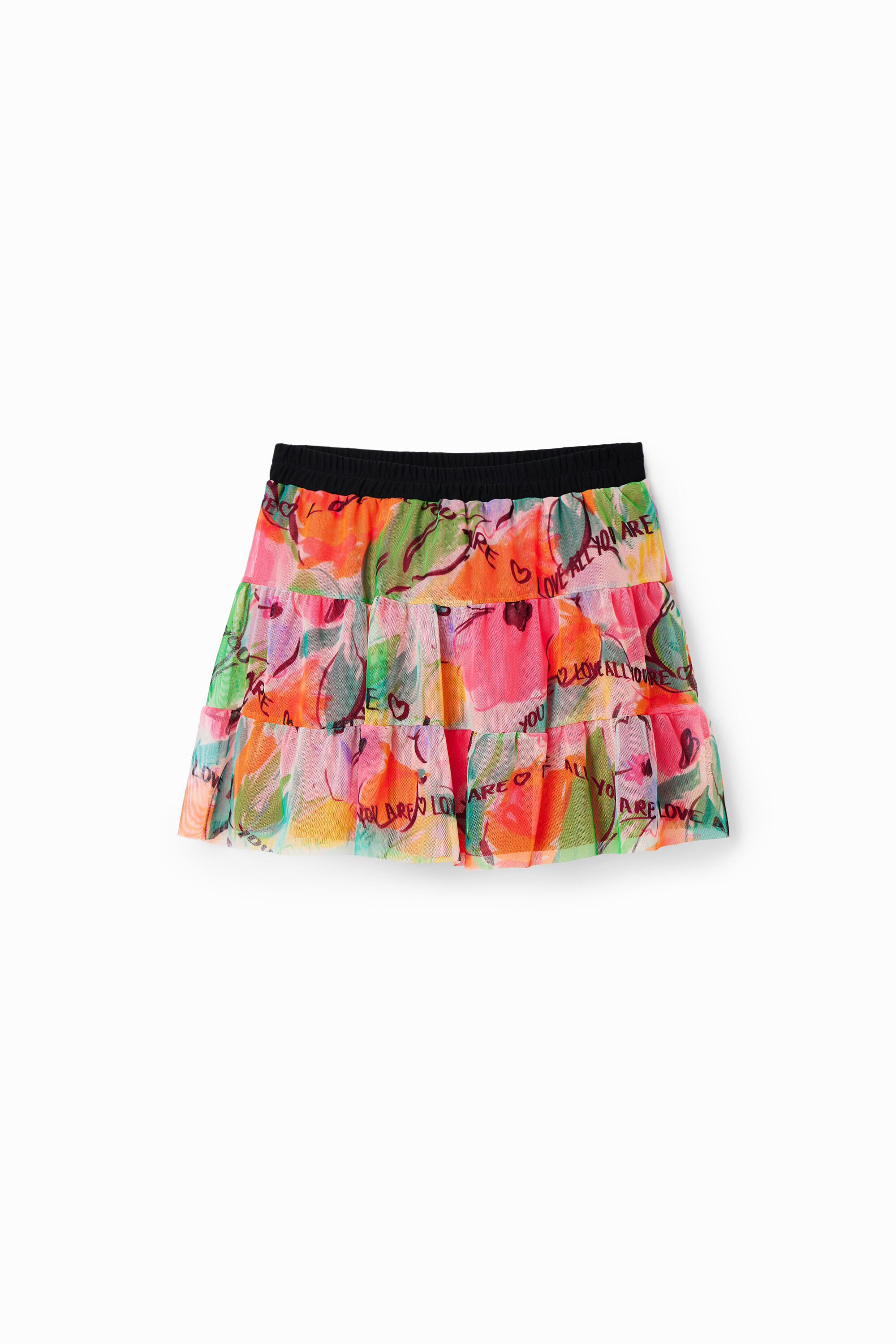Mini-jupe tulle fleuri