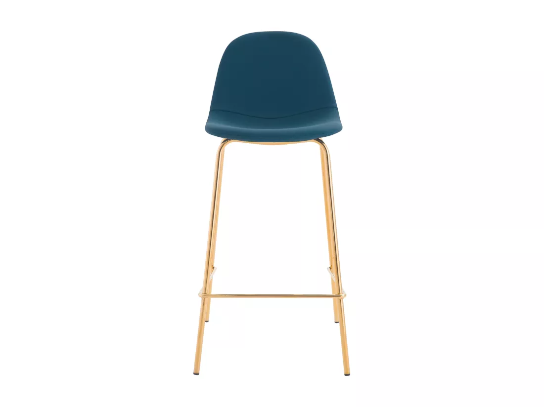 Lot de 2 chaises pour îlot central 65 cm en cuir synthétique bleu - Henrik